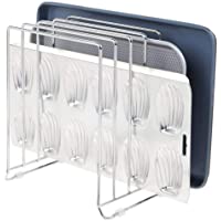 mDesign Soporte para bandejas de horno en metal – Compacto organizador de tapaderas para los armarios – Platero de…